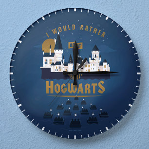 Ich wäre lieber in Hogwarts Abstract Runde Wanduhr