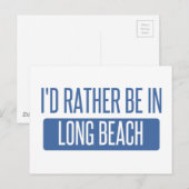 Ich wäre lieber in Long Beach NY Postkarte (Vorne/Hinten)