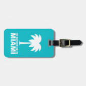 Ich wäre lieber in Miami lustige Palmenreisen Gepäckanhänger (Vorderseite horizontal)