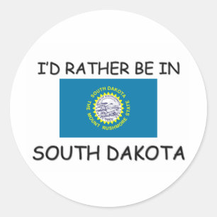 Ich wäre lieber in South Dakota Runder Aufkleber