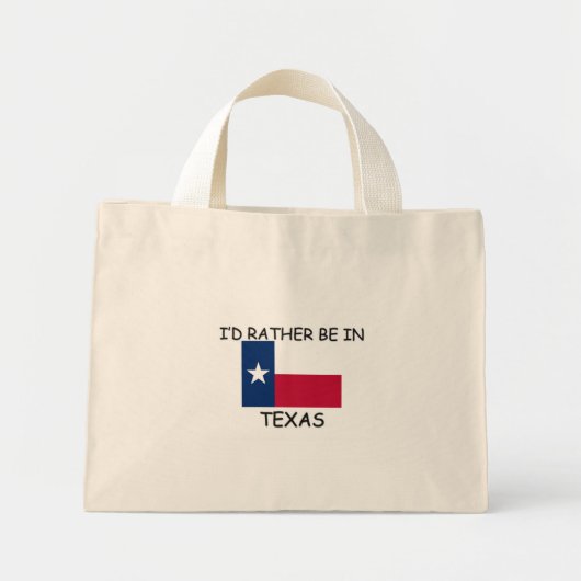 Ich wäre lieber in Texas Mini Stoffbeutel (Vorne)