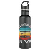 Ich wäre lieber in VR Virtual Reality Geschenk Edelstahlflasche (Vorderseite)