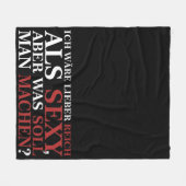 ICH WÄRE LIEBER REICH ALS SEXY - weiße Schrift Fleecedecke (Vorderseite (Horizontal))