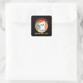 ICH WÄRE MIT MEINER KATZE ANDERS VERBUNDEN QUADRATISCHER AUFKLEBER (Tasche)