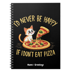 Ich wäre nie glücklich, wenn ich keine Pizza essen Notizblock