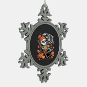 Ich warte das ganze Jahr auf das unschöne Skelett Schneeflocken Zinn-Ornament (Links)