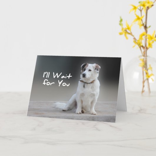 Ich warte Sie Karte (Gelbe Blume)