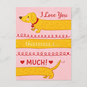Ich waufe dich so sehr Dachshund Valentinstag Post Postkarte