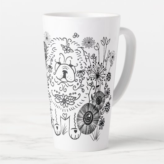 ICH WECKTE AUF WIE DIESE Chow Latte Tasse (Rechte Ecke)