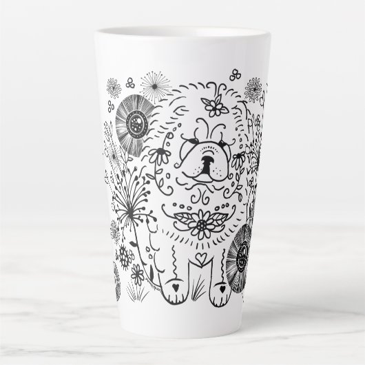 ICH WECKTE AUF WIE DIESE Chow Latte Tasse (Vorderseite)