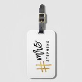 Ich weckte so auf wie diese #verheiratet! MRS. Gepäckanhänger (Vorderseite Vertikal)