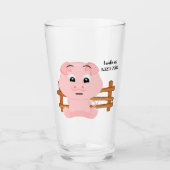 Ich Weckte so auf wie dieses Niedliche rosa Schwei Glas (Vorderseite)