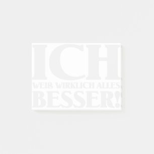 Ich weiß alles, was ich will! Post-It Klebezettel
