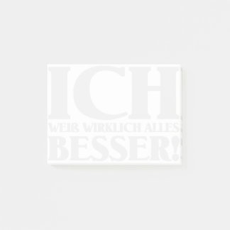 Ich weiß alles, was ich will! Post-It Klebezettel
