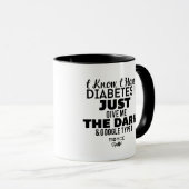 Ich weiß, dass ich Diabetes-Schwarze weiße Tasse (VorderseiteRechts)