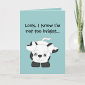 Ich weiß, dass ich nicht zu hell bin!-Entschuldigu Karte (Vorderseite)