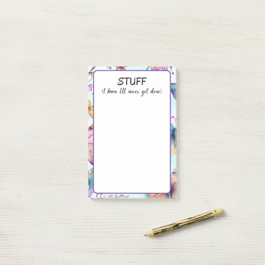 Ich weiß, dass ich nie fertig werde post-it klebezettel (Auf Schreibtisch)