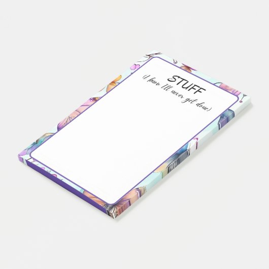 Ich weiß, dass ich nie fertig werde post-it klebezettel (angewinkelt)