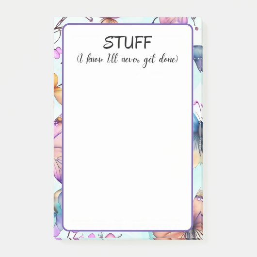 Ich weiß, dass ich nie fertig werde post-it klebezettel (Vorderseite)