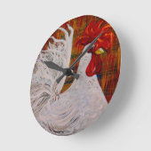 Ich weiß, dass ich reizender weißer Hahn bin Runde Wanduhr (Winkel)