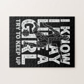 Ich weiß, dass ich wie ein Girl-Fußball spiele Puzzle (Horizontal)