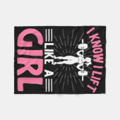 Ich weiß, dass ich wie ein Mädchen hebe Fleecedecke (Vorderseite (Horizontal))