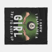 Ich weiß, ich spiele wie ein Mädchen versuchen, bi Fleecedecke (Vorderseite (Horizontal))