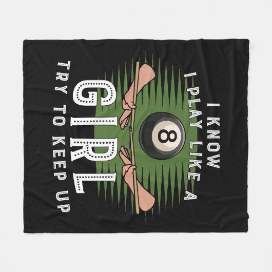 Ich weiß, ich spiele wie ein Mädchen versuchen, bi Fleecedecke (Vorderseite (Horizontal))