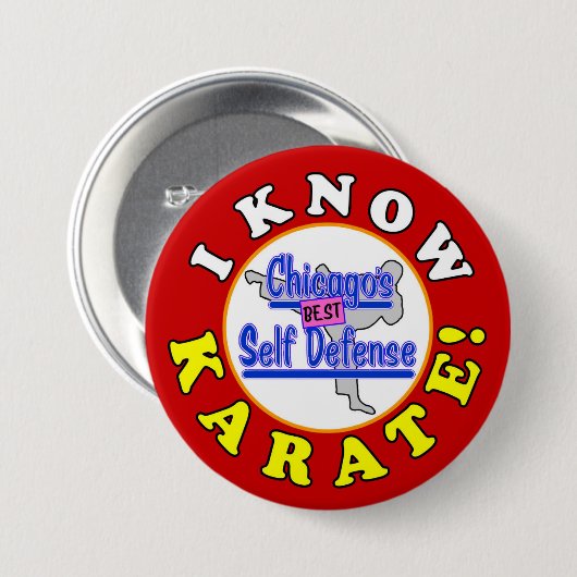 "ICH WEISS KARATE!" Larry Appleton Perfect Strange Button (Vorne & Hinten)