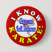 "ICH WEISS KARATE!" Larry Appleton Perfect Strange Button (Vorderseite)