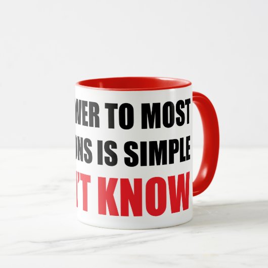 ICH WEISS KEINE COMBO-TASSE TASSE (VorderseiteRechts)