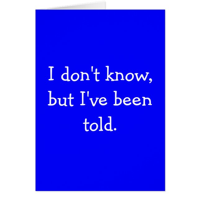 Ich weiß nicht, aber ich bin erklärt worden (Vorne)