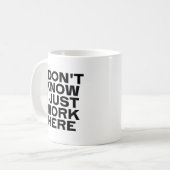 Ich weiß nicht, dass ich einfach hier arbeite kaffeetasse (Vorderseite Links)