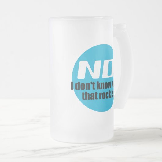 Ich weiß nicht, was dieser Felsen ist (blau) Mattglas Bierglas (VorderseiteRechts)