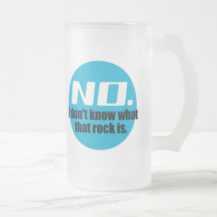 Ich weiß nicht, was dieser Felsen ist (blau) Mattglas Bierglas