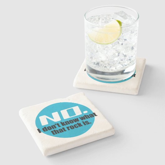 Ich weiß nicht, was dieser Felsen ist (blau) Steinuntersetzer (Seitenansicht)