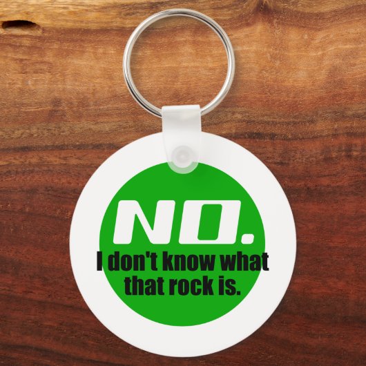 Ich weiß nicht, was dieser Felsen ist (grün) Schlüsselanhänger (Rückseite)