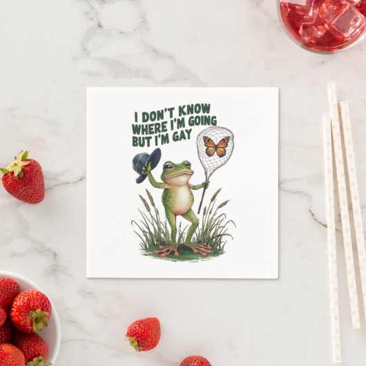 Ich weiß nicht, wo ich hingehe, aber ich bin Gay F Serviette (Beispiel)