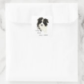 Ich weiß nur, was ich Border Collie Dog Zitat herb Quadratischer Aufkleber (Tasche)