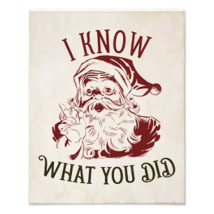Ich weiß, was du Weihnachten getan hast Fotodruck