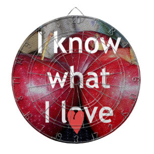 "Ich weiß, was ich liebe" – Apfel-Themendesign Dartscheibe