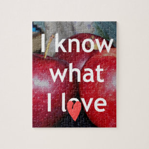 "Ich weiß, was ich liebe" – Apfel-Themendesign Puzzle