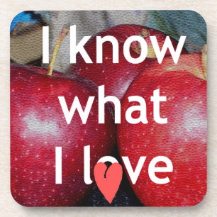 "Ich weiß, was ich liebe" – Apple-Themendes Design Untersetzer