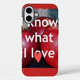 "Ich weiß, was ich Liebe" - Design mit Apple-Thema iPhone 16 Plus Hülle
