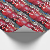 "Ich weiß, was ich Liebe" - Design mit Apple-Thema Geschenkpapier (Ecke)