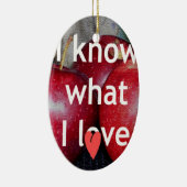 "Ich weiß, was ich Liebe" - Design mit Apple-Thema Keramikornament (Rechts)