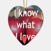 "Ich weiß, was ich Liebe" - Design mit Apple-Thema Keramikornament (Links)