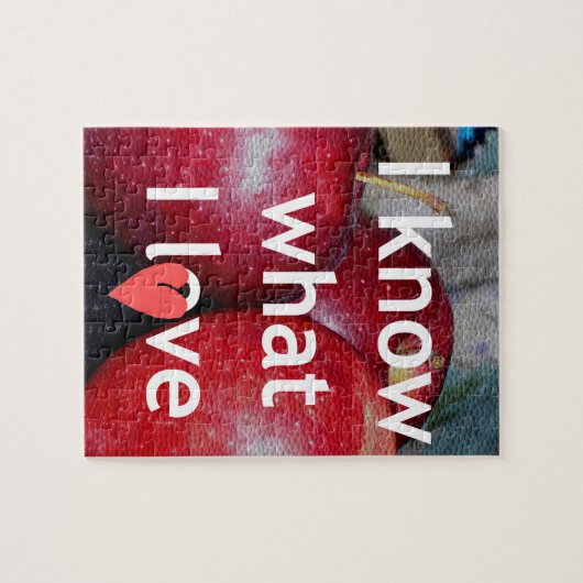 "Ich weiß, was ich Liebe" - Design mit Apple-Thema Puzzle (Horizontal)