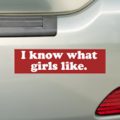 Ich weiß, was Mädchen mögen Autoaufkleber (Auf Auto)