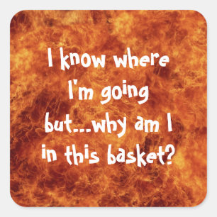 Ich weiß, wo ich Platz-Aufkleber machen werde Quadratischer Aufkleber